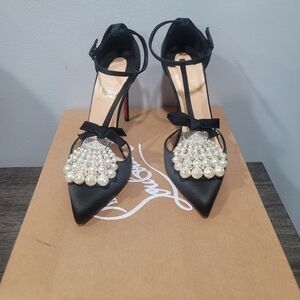 Christian louboutin beaded heals 100 goyetta